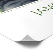 緑のお祝いと写真の葬儀 ポスター (角)