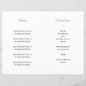 緑のお祝いのライフ葬式プログラムの写真 (裏面)