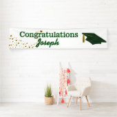 緑のお祝いの大学院の旗 横断幕 (インサイチュ)