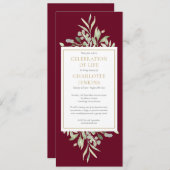 緑のお祝い生活葬儀社 招待状 (正面/裏面)