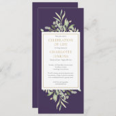 緑のお祝い生活葬儀社 招待状 (正面/裏面)