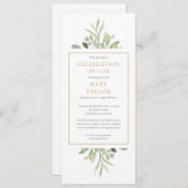 緑のお祝い生活葬儀社 招待状 (正面/裏面)