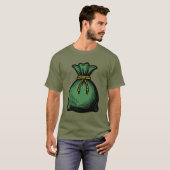 緑のお金袋 Tシャツ (正面フル)
