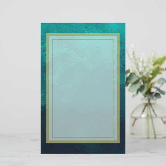 緑のかすりガラスのテクスチャ 便箋 (スタンド正面)