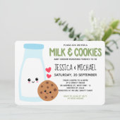 緑のかわいいかわいいミルクとクッキー赤ちゃんシャワー 招待状 (スタンド正面)