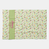 緑のかわいいイースターキッチンタオルパーソナライズされた キッチンタオル (横)