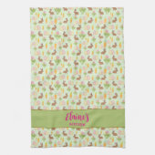 緑のかわいいイースターキッチンタオルパーソナライズされた キッチンタオル (縦)