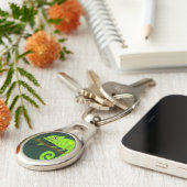 緑のかわいいカメレオン キーホルダー (側面)