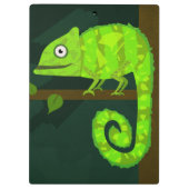 緑のかわいいカメレオン クリップボード (裏面)