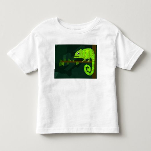 緑のかわいいカメレオン トドラーTシャツ (正面)