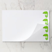 緑のかわいいカメレオン ペーパーパッド (折り畳み)