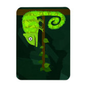 緑のかわいいカメレオン マグネット (縦)