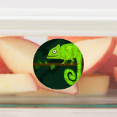 緑のかわいいカメレオン ラベル (貼付)