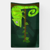 緑のかわいいカメレオン 横断幕 (縦)