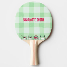 緑のかわいいキッズペルソナライズマンガガエル 卓球ラケット