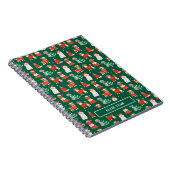 緑のかわいいクリスマスパーソナライズされた犬 ノートブック (右側)