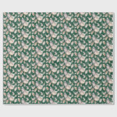 緑のかわいいスズメの水彩手色彩の鮮やか ラッピングペーパー (フラット)