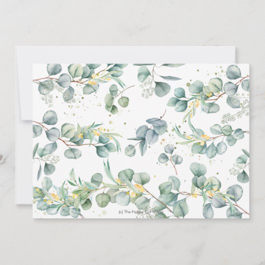 緑のかわいいゾウのバプテスマ《キリスト教》洗礼式や命名式写真 招待状 (裏面)