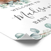 緑のかわいいハイランド牛の赤ちゃんシャワーへようこそ ポスター (角)