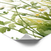 緑のかわいいベビーイン開花ワイルドフラワーウェルカムポスター ポスター (角)