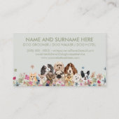 緑のかわいいペットのグルーミングドッグウォーカー 名刺 (裏面)