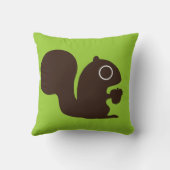 緑のかわいいリス（カスタマイズ可能） クッション (裏面)
