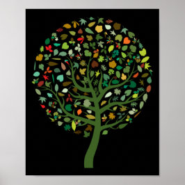 緑のかわいい木の環境 ポスター