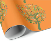 緑のかわいい木の環境 ラッピングペーパー (ロールコーナー)