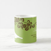 緑のかわいい鳥の名前をカスタムするの花嫁のギフトのコーヒー・マグ コーヒーマグカップ (中央)