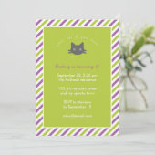 緑のかわいい黒猫はハロウィンの誕生日をからかいます 招待状 (スタンド正面)