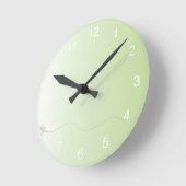 緑のかわいらしグラデーション ラウンド壁時計 (傾斜)