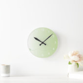 緑のかわいらしグラデーション ラウンド壁時計 (ホーム)