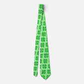 緑のかわいらしシャムロックが金ゴールドのドット、ネクタイでトリミング ネクタイ (裏面)