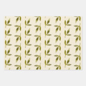 緑のかわいらしパターン ラッピングペーパーシート (正面2)