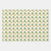 緑のかわいらしパターン ラッピングペーパーシート (正面)
