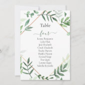 緑のかわいらし葉表数座席表 招待状 (正面)