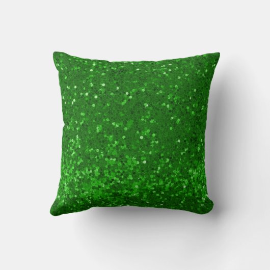 緑のきらきらした輝きのあるパターン クッション (裏面)