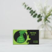 緑のきれいで芸術的なクリーニングの名刺 名刺 (スタンド正面)