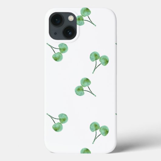 緑のさくらんぼパターンケースメイトiPhoneケース Case-Mate iPhoneケース (裏面)