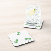 緑のさくらんぼパターン コースター (右側)