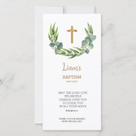 緑のしおりサンキューカード、バプテスマ支持 サンキューカード