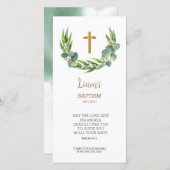 緑のしおりサンキューカード、バプテスマ支持 サンキューカード (正面/裏面)