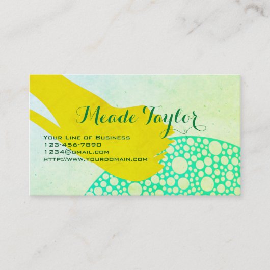 緑のしぶきの両側をカスタマイズ 名刺 (正面)