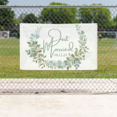 緑のたった今結婚しましたバナー 横断幕 (インサイチュ)