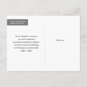 緑のたった今結婚しました結婚の写真 案内ポストカード (裏面)