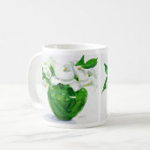 緑のつぼのマグのオランダカイウユリ コーヒーマグカップ (正面左)