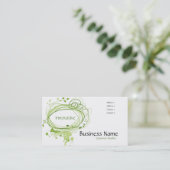 緑のつる植物の名刺 名刺 (スタンド正面)