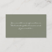 緑のつる植物の装飾的なD6名刺 名刺 (裏面)