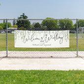 緑のつる植物は私たち結婚の3x8足へようこそ 横断幕 (インサイチュ)