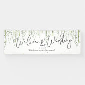 緑のつる植物は私たち結婚の3x8足へようこそ 横断幕 (横)